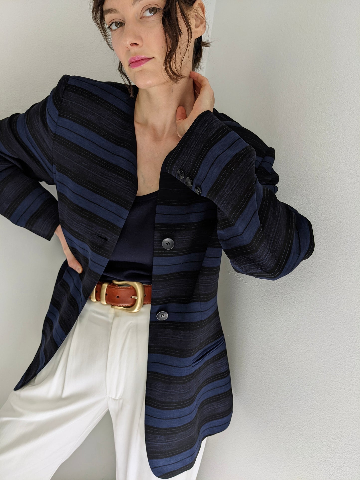 90s Striped Silk Blazer