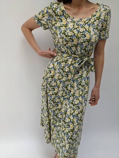 Vintage 70s Diane Von Fürstenberg Pansy Printed Dress