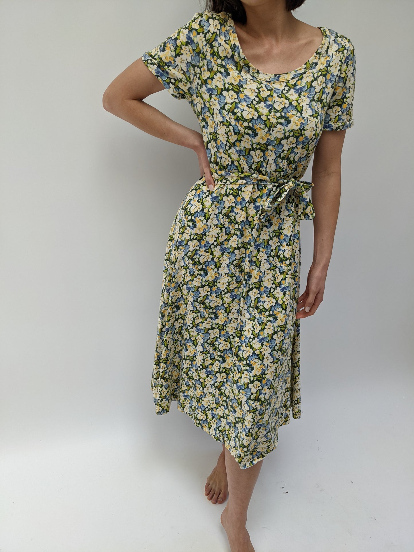 Vintage 70s Diane Von Fürstenberg Pansy Printed Dress