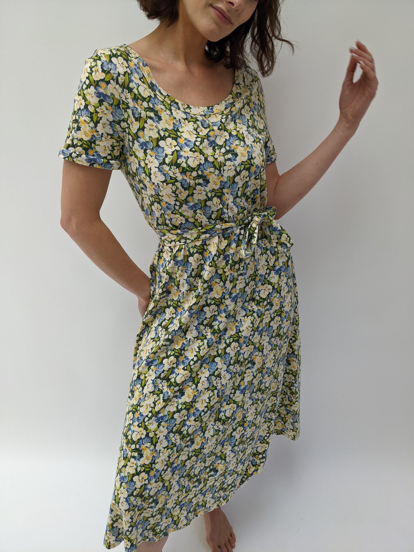 Vintage 70s Diane Von Fürstenberg Pansy Printed Dress