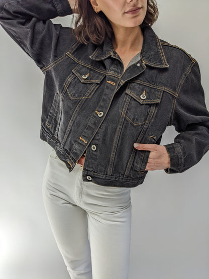 Favorite Vintage Faded Black Denim Jacket