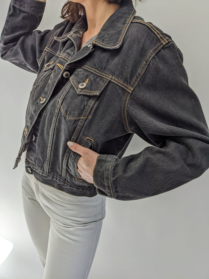 Favorite Vintage Faded Black Denim Jacket