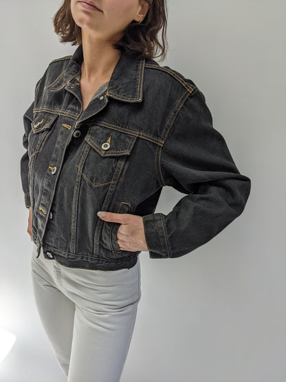 Favorite Vintage Faded Black Denim Jacket