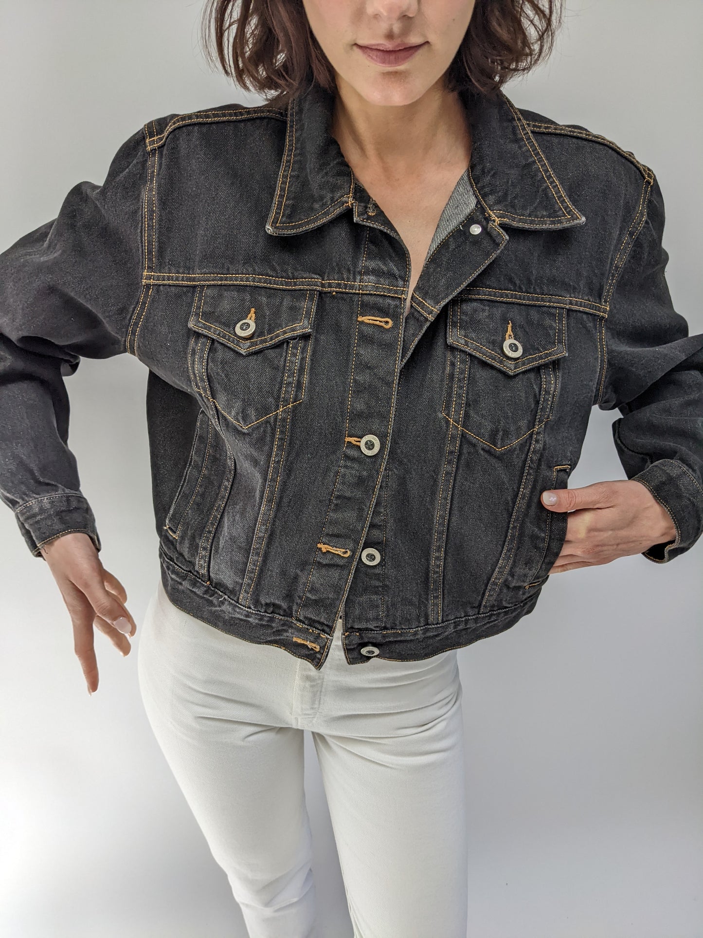 Favorite Vintage Faded Black Denim Jacket