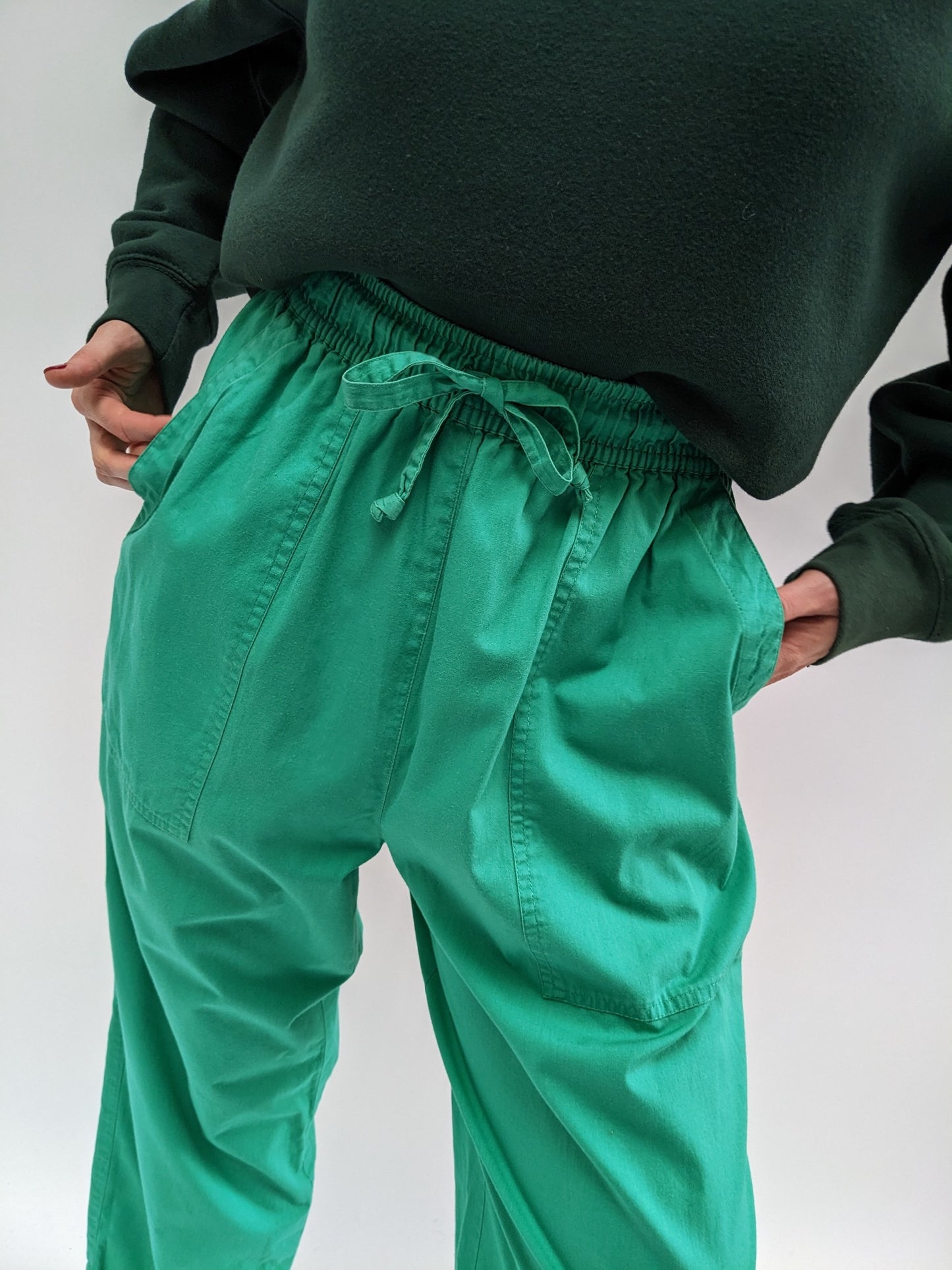 Vintage Emerald Drawstring Easy Pant