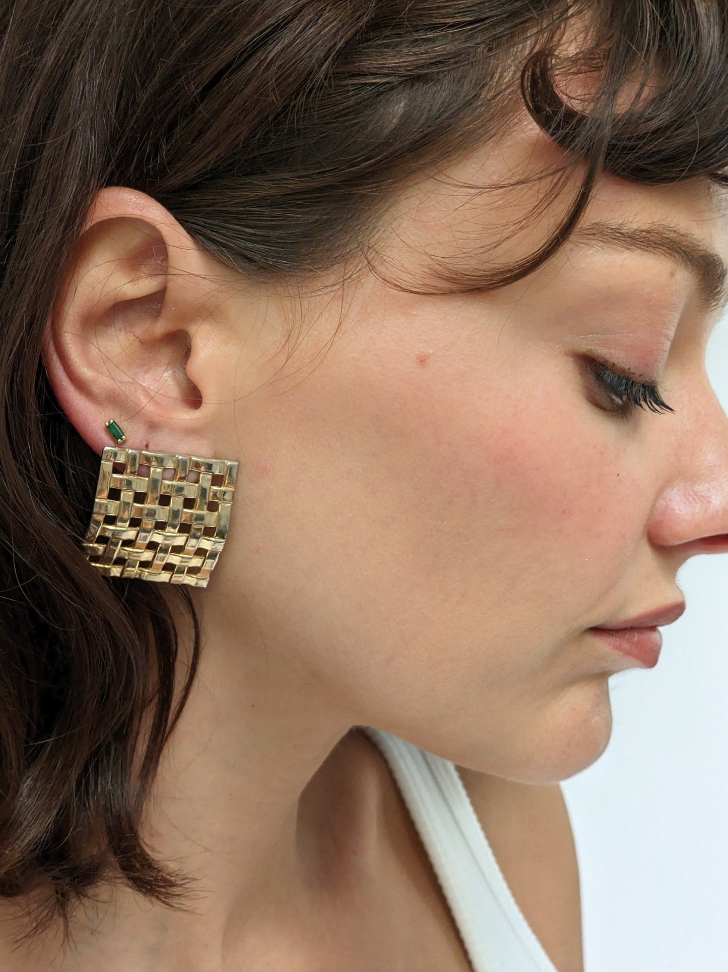 Vintage Statement Gold Woven Earrings