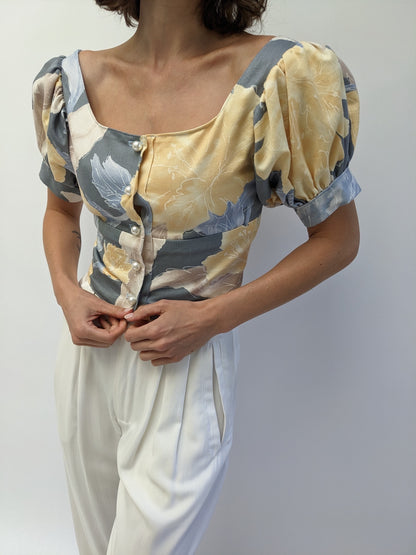 Vintage Handmade Balloon Sleeve Top