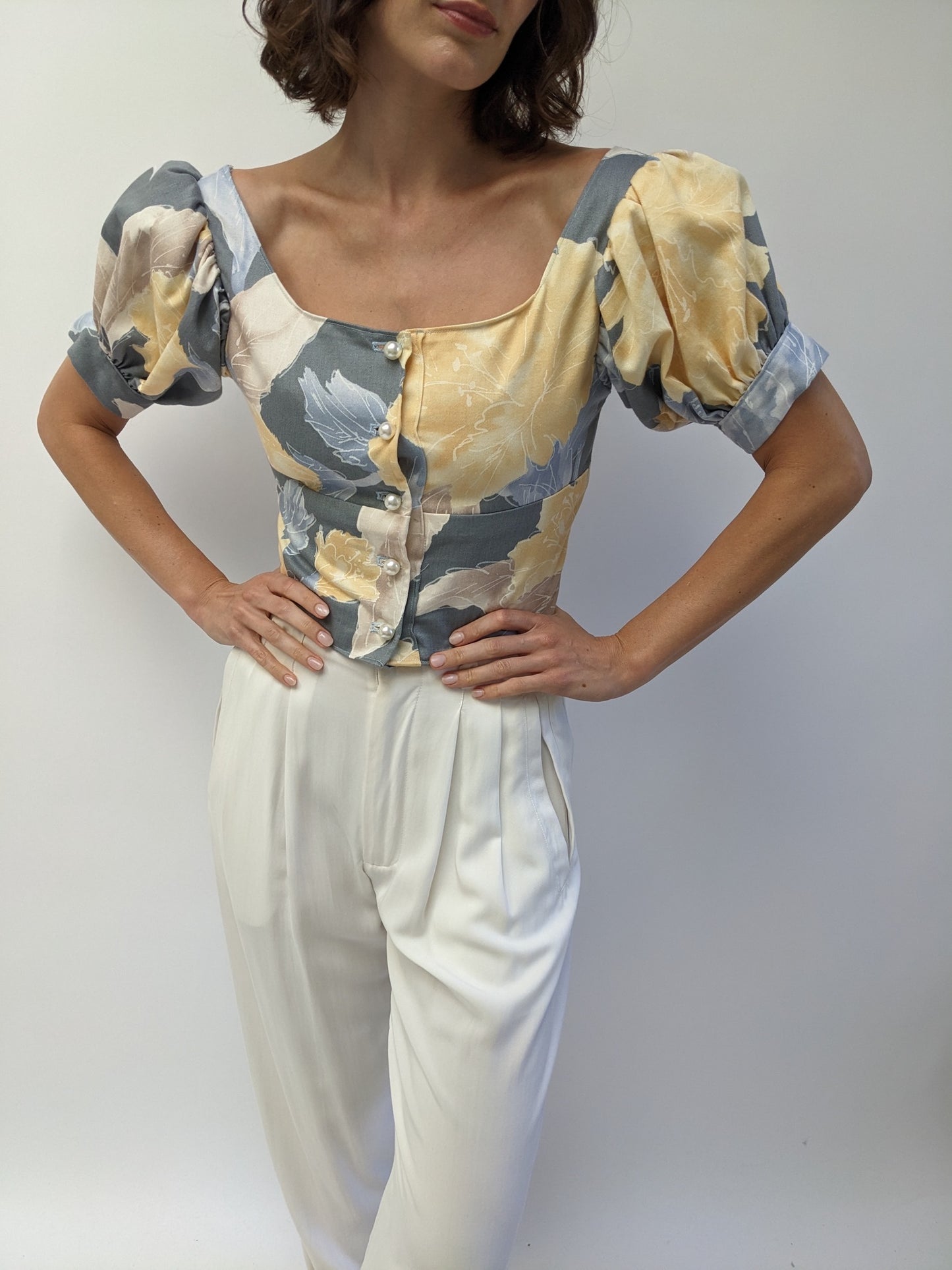 Vintage Handmade Balloon Sleeve Top