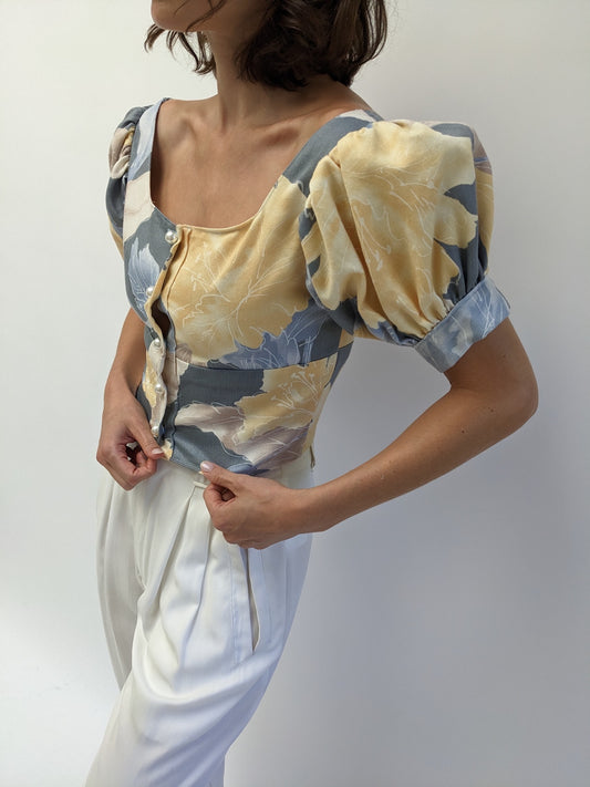 Vintage Handmade Balloon Sleeve Top