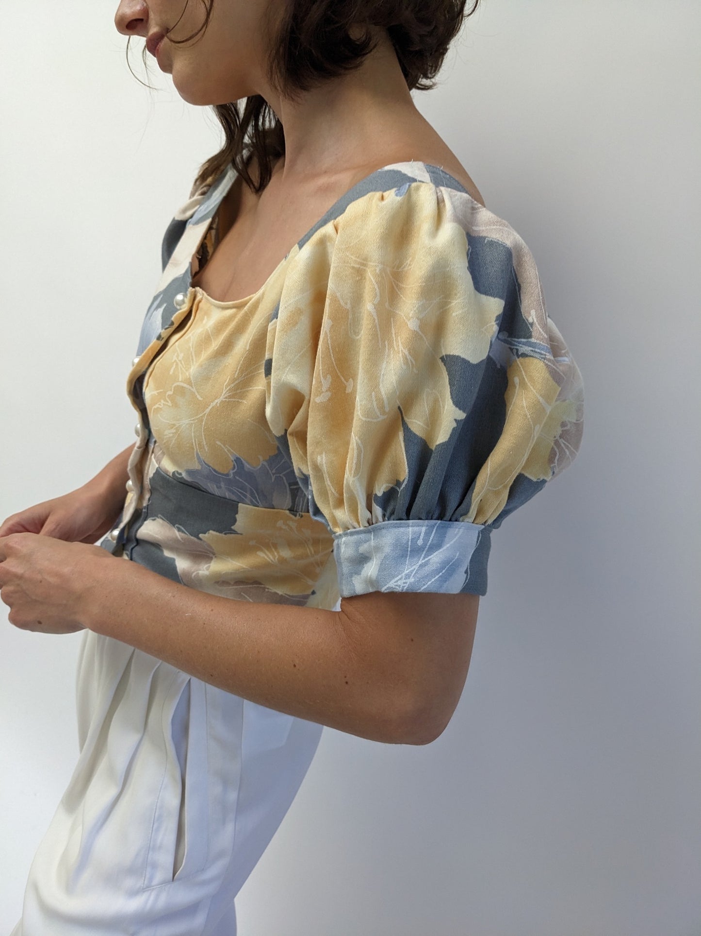 Vintage Handmade Balloon Sleeve Top