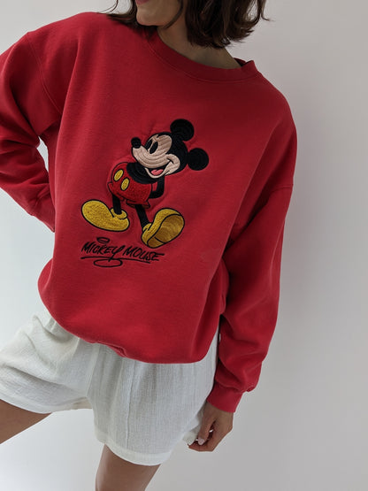 Vintage Embroidered Mickey Mouse Sweatshirt