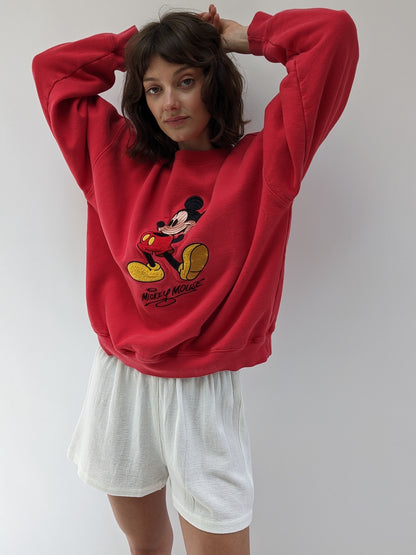 Vintage Embroidered Mickey Mouse Sweatshirt