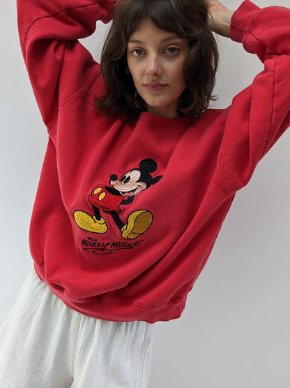 Vintage Embroidered Mickey Mouse Sweatshirt