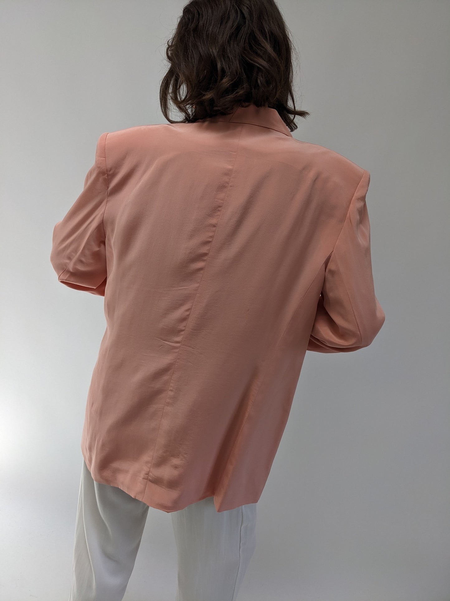 Vintage Salmon Silk Blazer