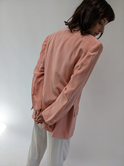 Vintage Salmon Silk Blazer