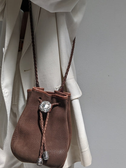 Vintage Pebbled Leather Bucket Bag