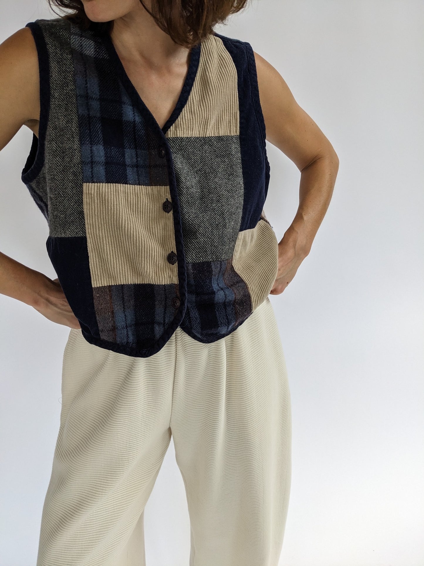 Favorite Vintage Patchwork Button Vest