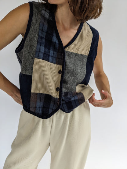 Favorite Vintage Patchwork Button Vest