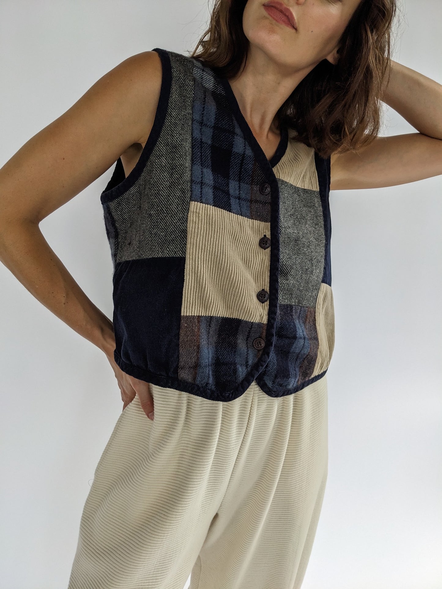 Favorite Vintage Patchwork Button Vest