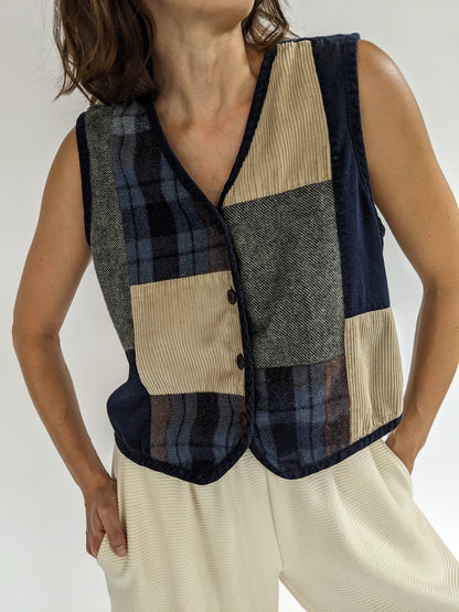 Favorite Vintage Patchwork Button Vest