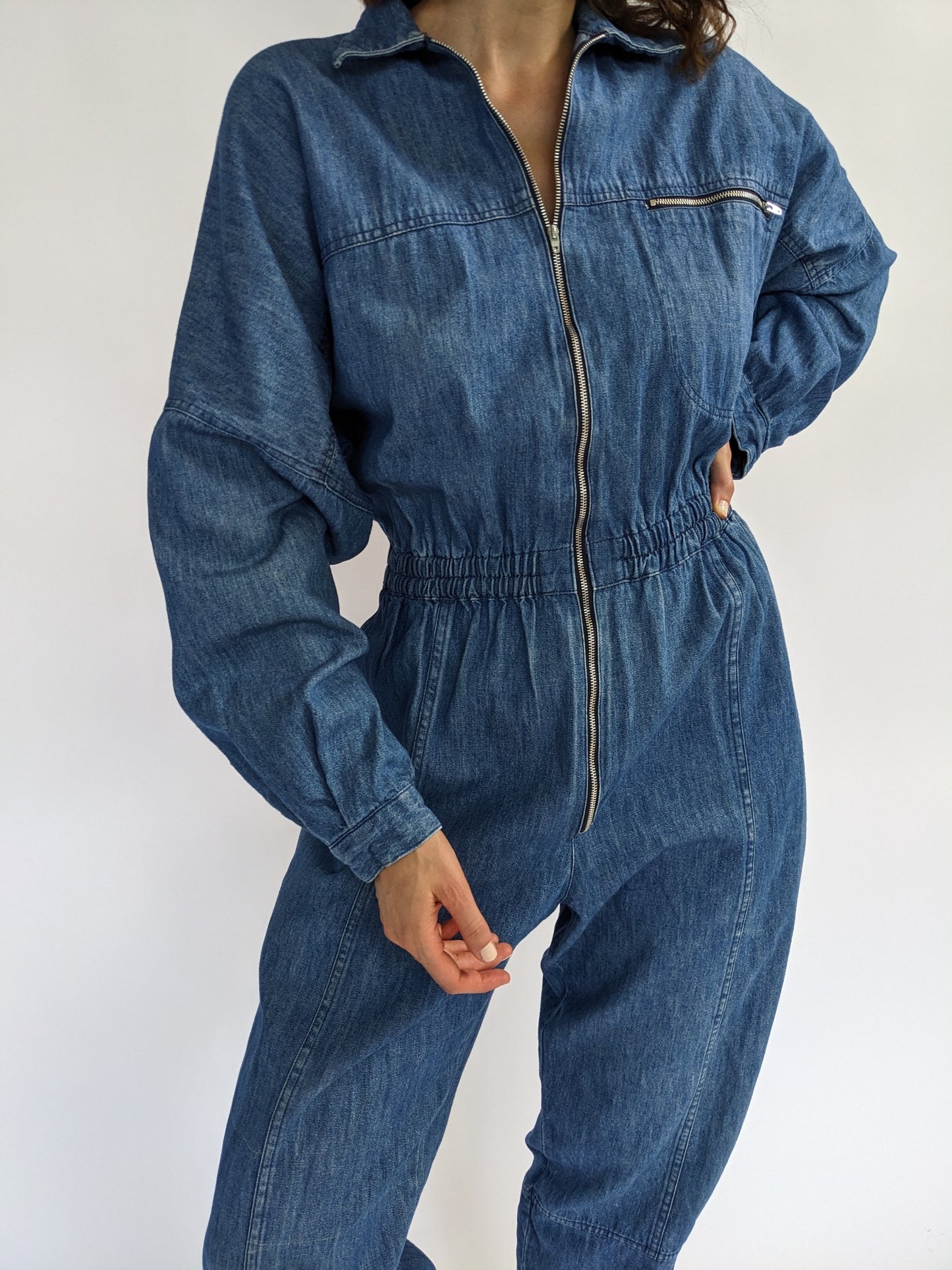 Vintage Calvin Klein Sport Denim Zip Coveralls