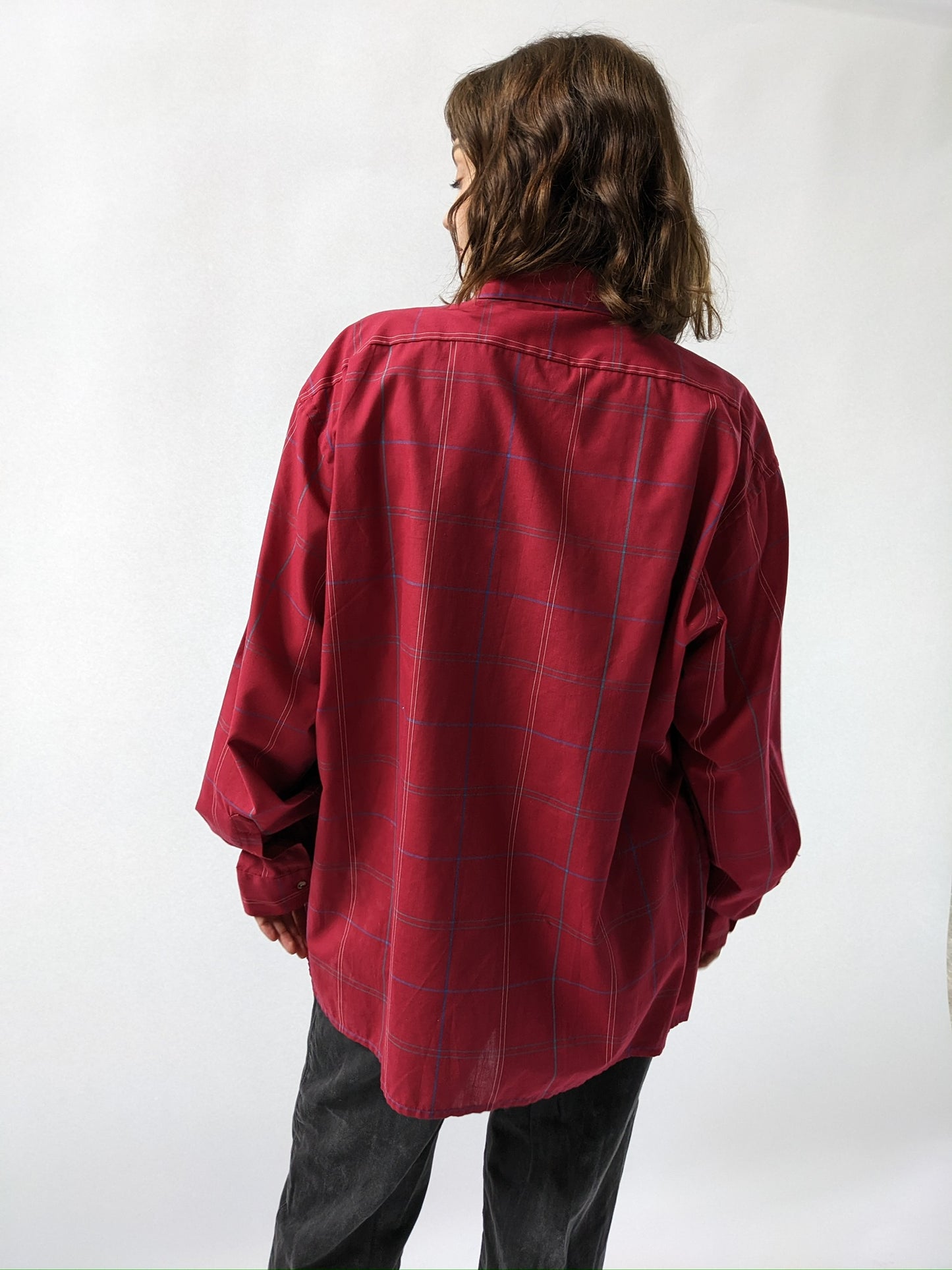 Ruby Grid Pattern Button Down