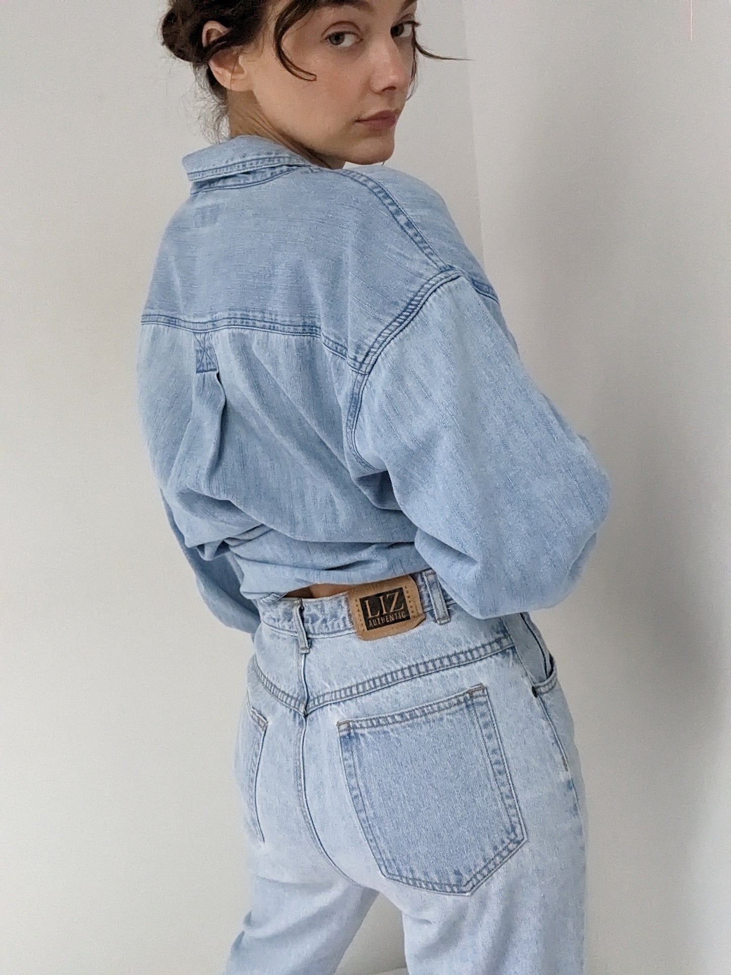 Vintage Light Wash Tapered Denim