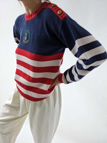 Vintage Nautical Striped Sweater