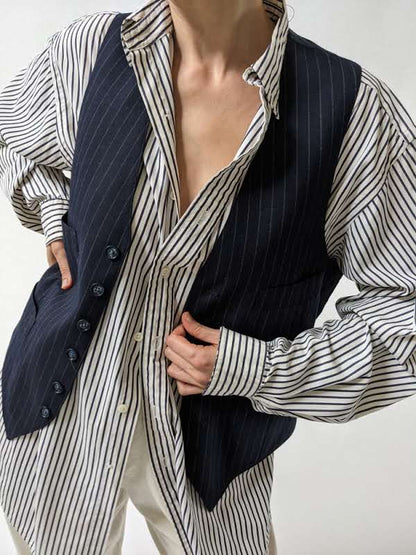 Vintage Pin Striped Tailored Vest