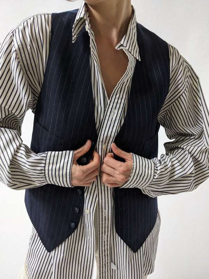 Vintage Pin Striped Tailored Vest