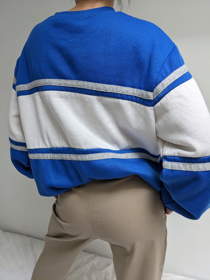 Wide Striped Cobalt & Ivory Sweatshirt