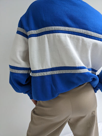 Wide Striped Cobalt & Ivory Sweatshirt