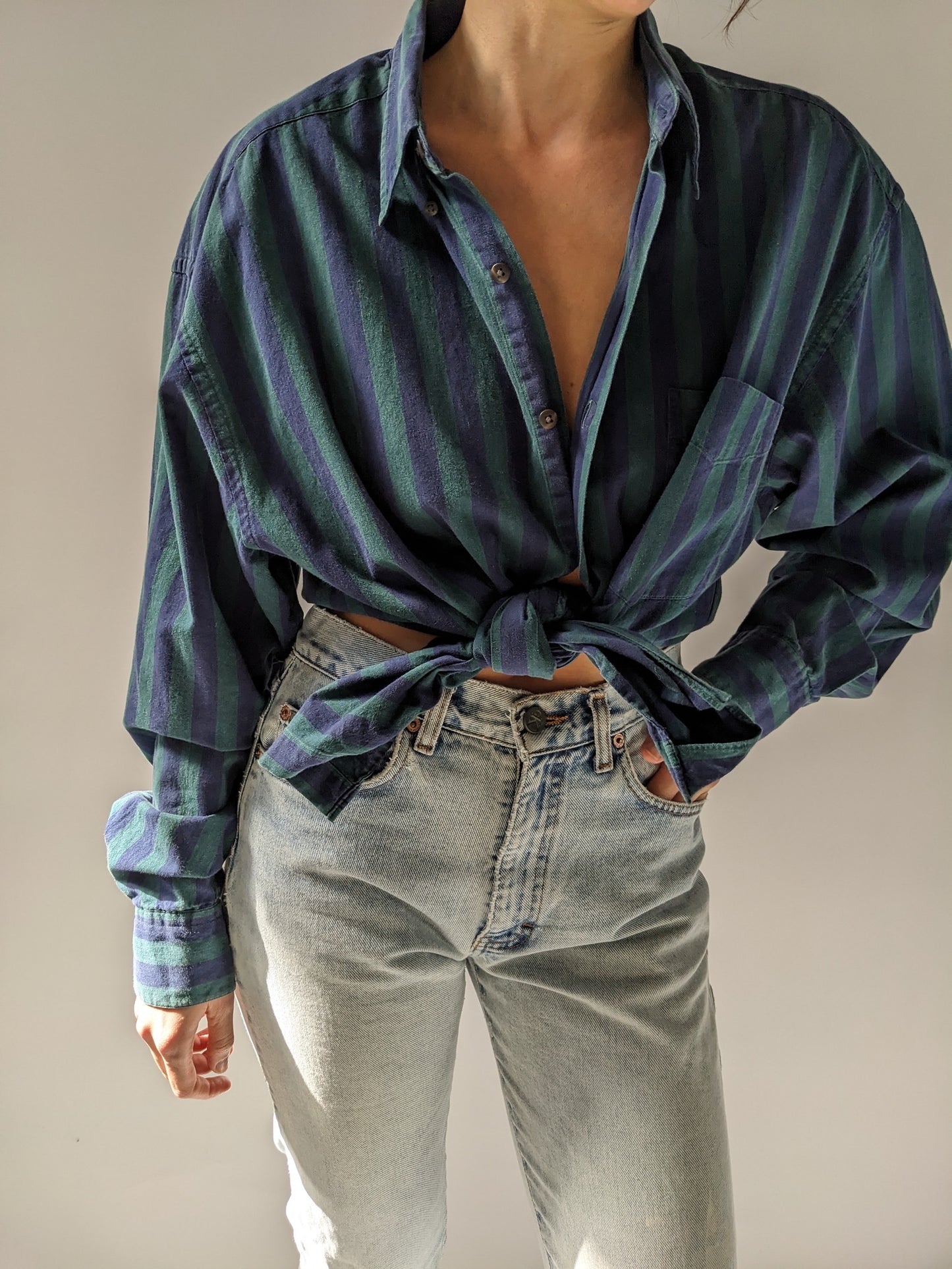 90s Gap Faded & Striped Button Down