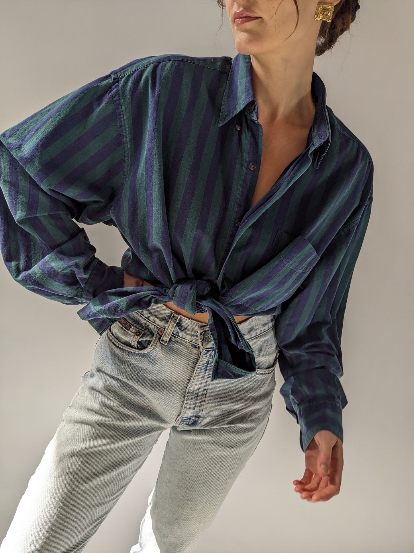 90s Gap Faded & Striped Button Down