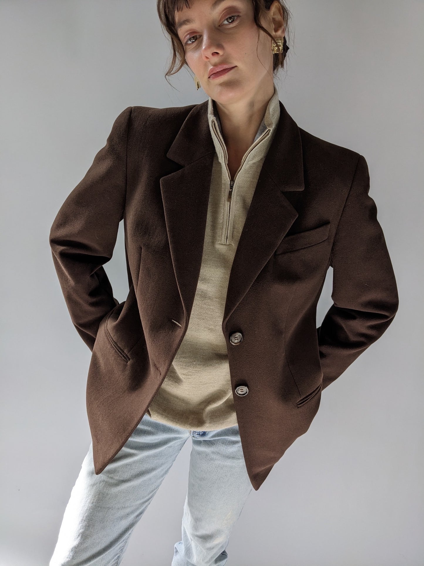 Vintage Chestnut Angora & Wool Blazer