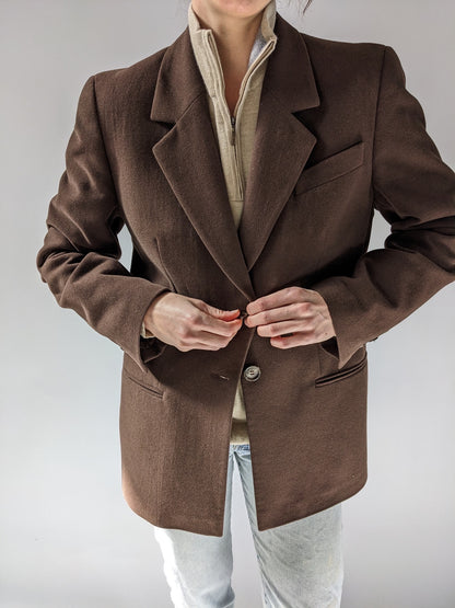 Vintage Chestnut Angora & Wool Blazer