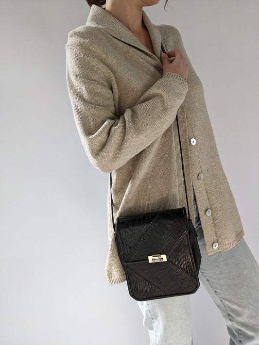 90s Embossed Vegan Leather Crossbody Bag