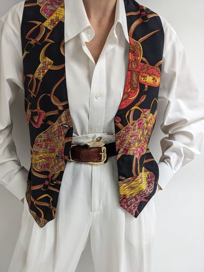 Beautiful Vintage Silk Printed Vest