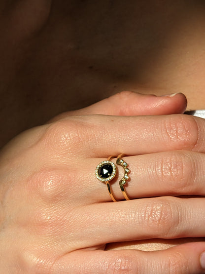 Catbird Black Diamond Aura Ring in Yellow Gold