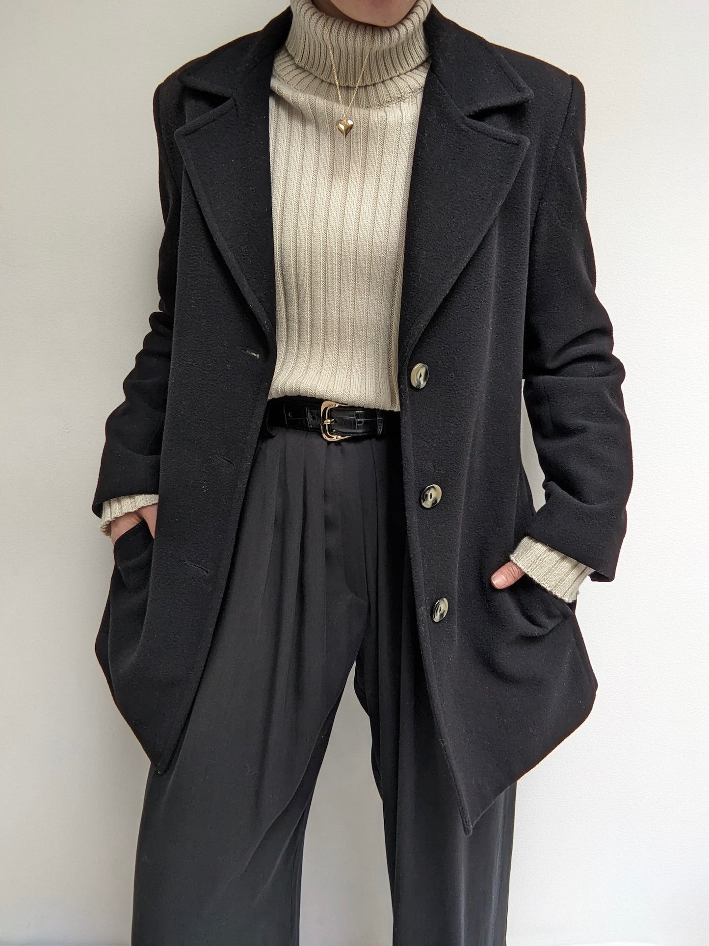 Amazing Vintage Wool & Cashmere Belted Coat