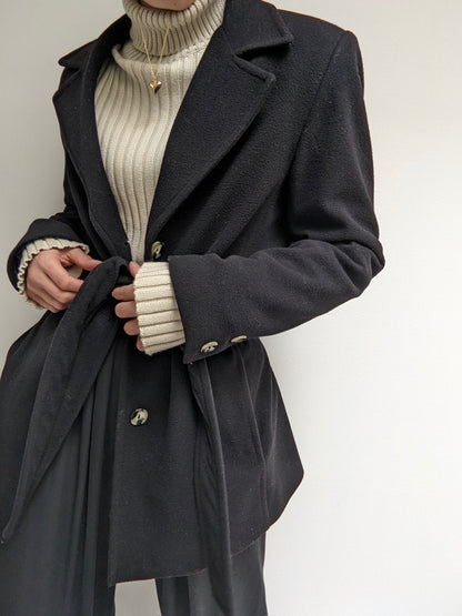 Amazing Vintage Wool & Cashmere Belted Coat