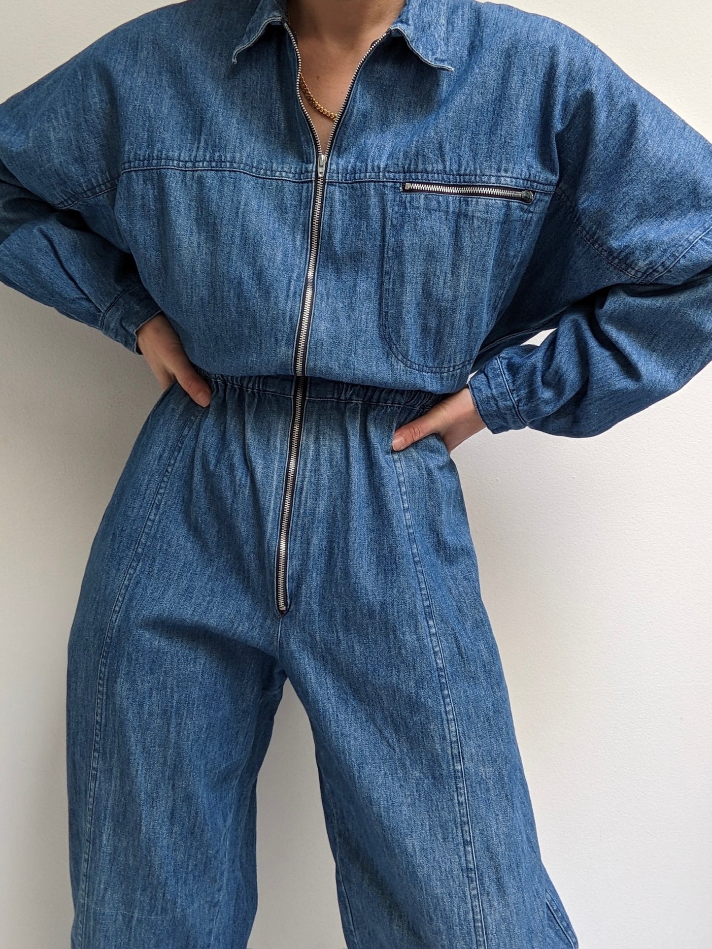 Vintage Calvin Klein Sport Denim Zip Coveralls