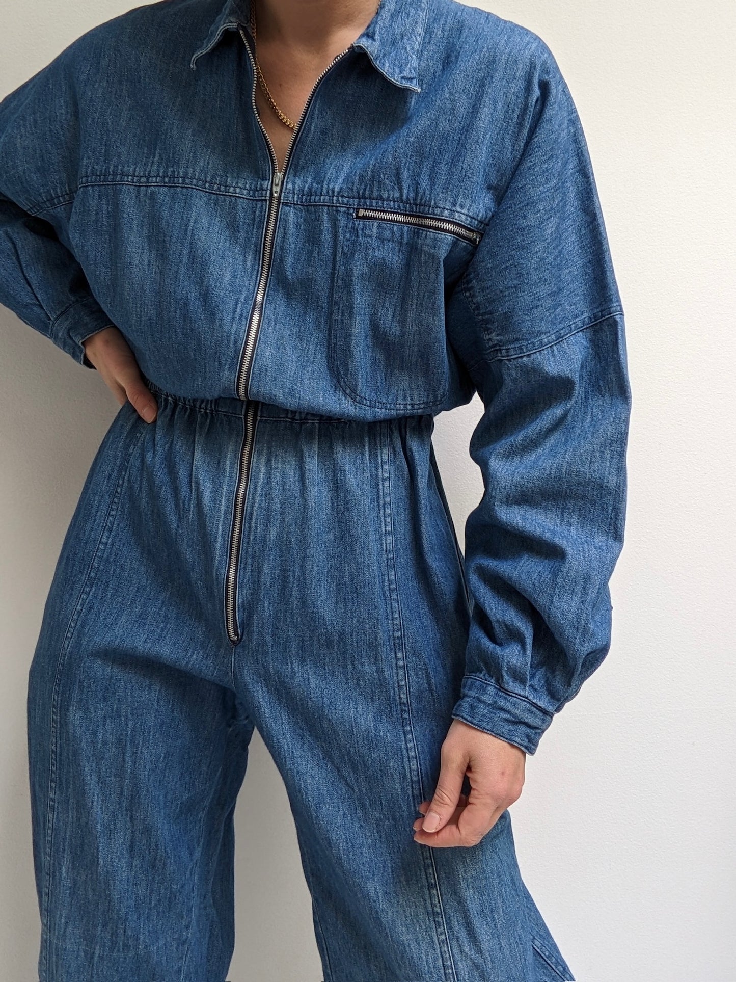 Vintage Calvin Klein Sport Denim Zip Coveralls