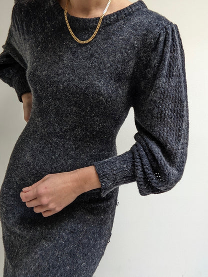 Vintage Speckled Silk & Angora Knit Dress