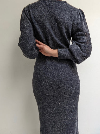 Vintage Speckled Silk & Angora Knit Dress