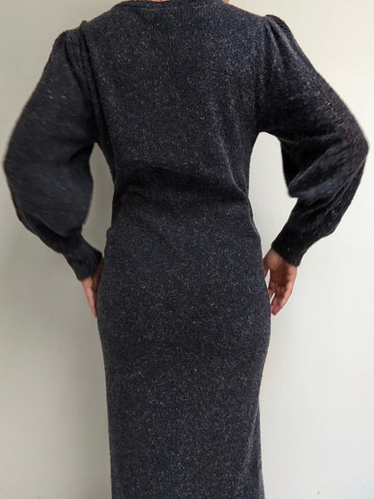 Vintage Speckled Silk & Angora Knit Dress