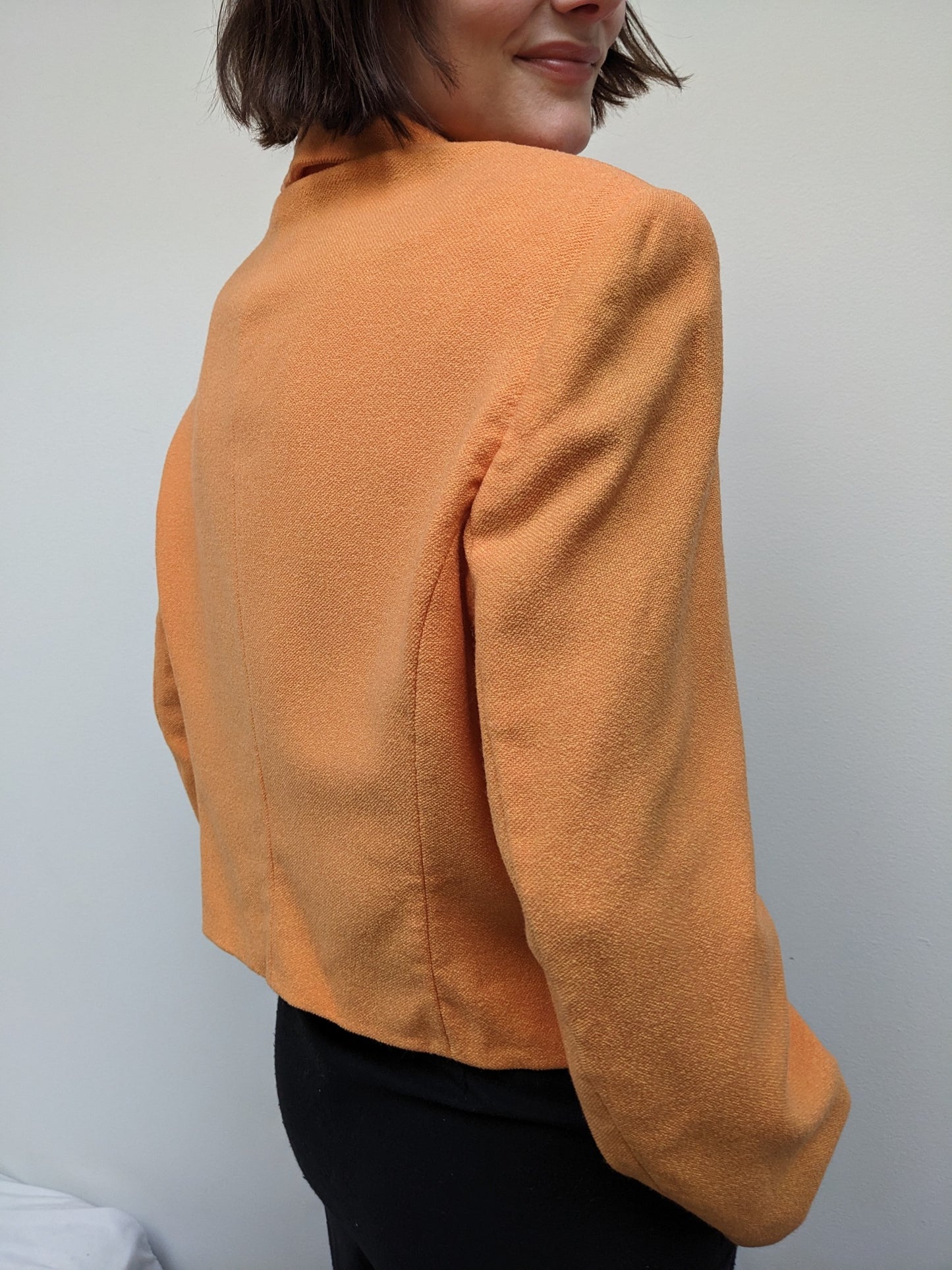 Fun Vintage Cropped Wool Zip Blazer