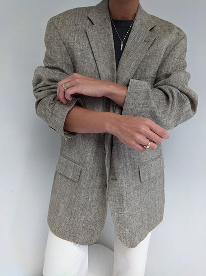 Amazing Vintage Speckled Woven Silk Blazer