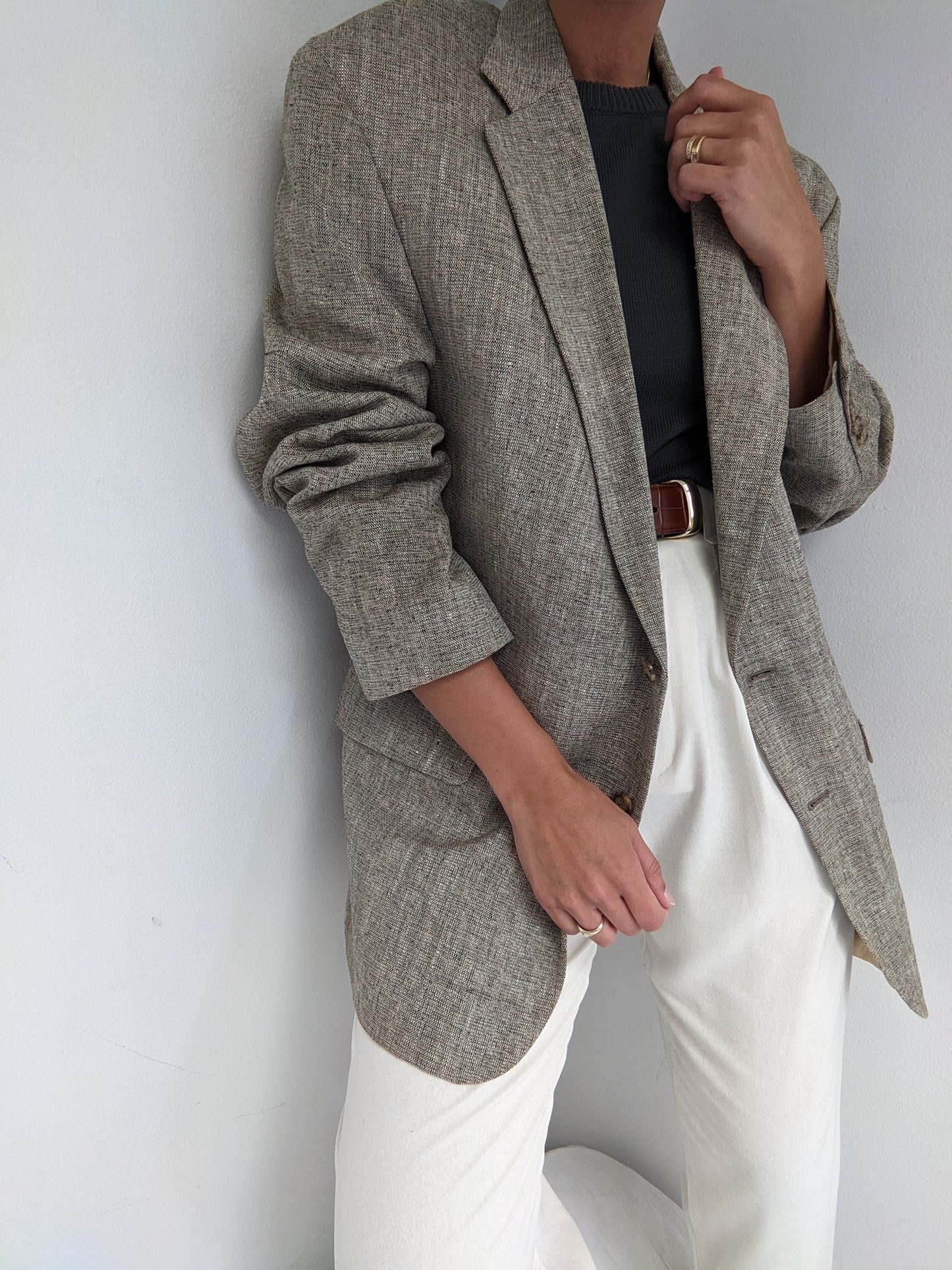 Amazing Vintage Speckled Woven Silk Blazer