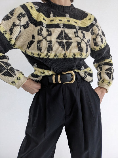 Vintage Italian Wool Nordic Sweater